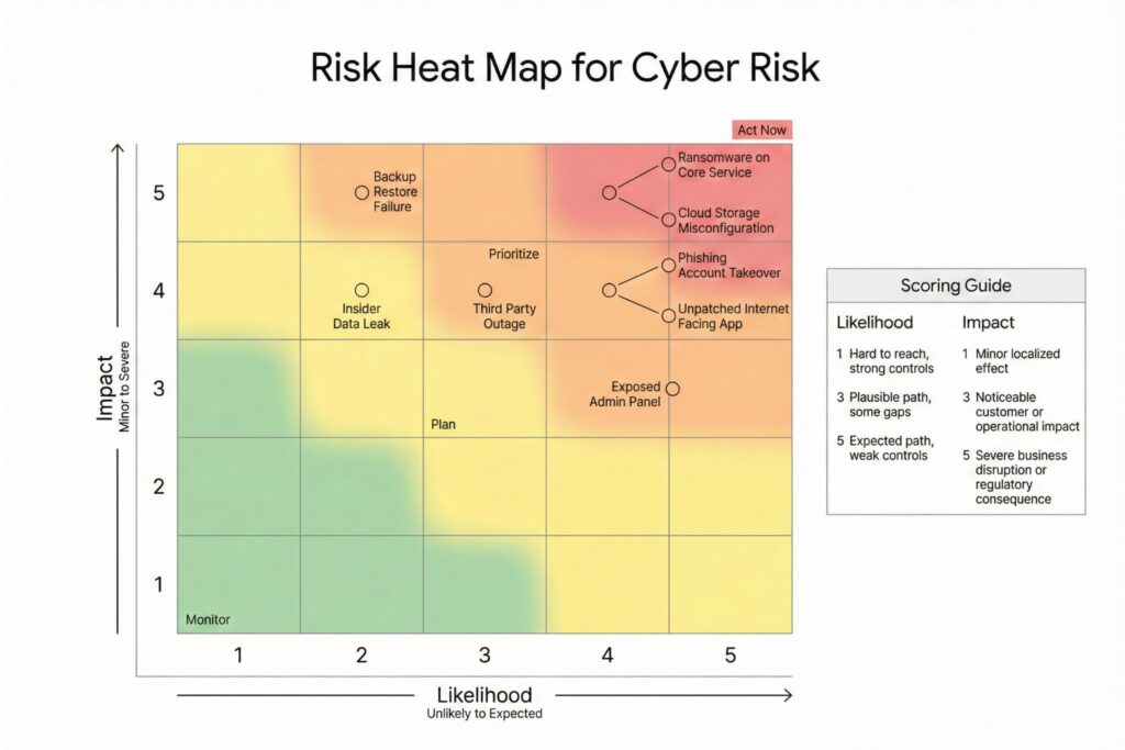 Risk Heat Map for Cyber Risk with Example Scenarios